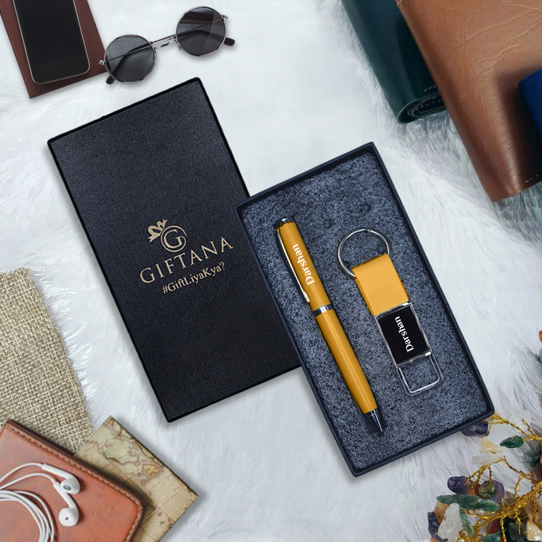 Corporate Gift Set – Elegant Personalized Pen & Keychain Combo